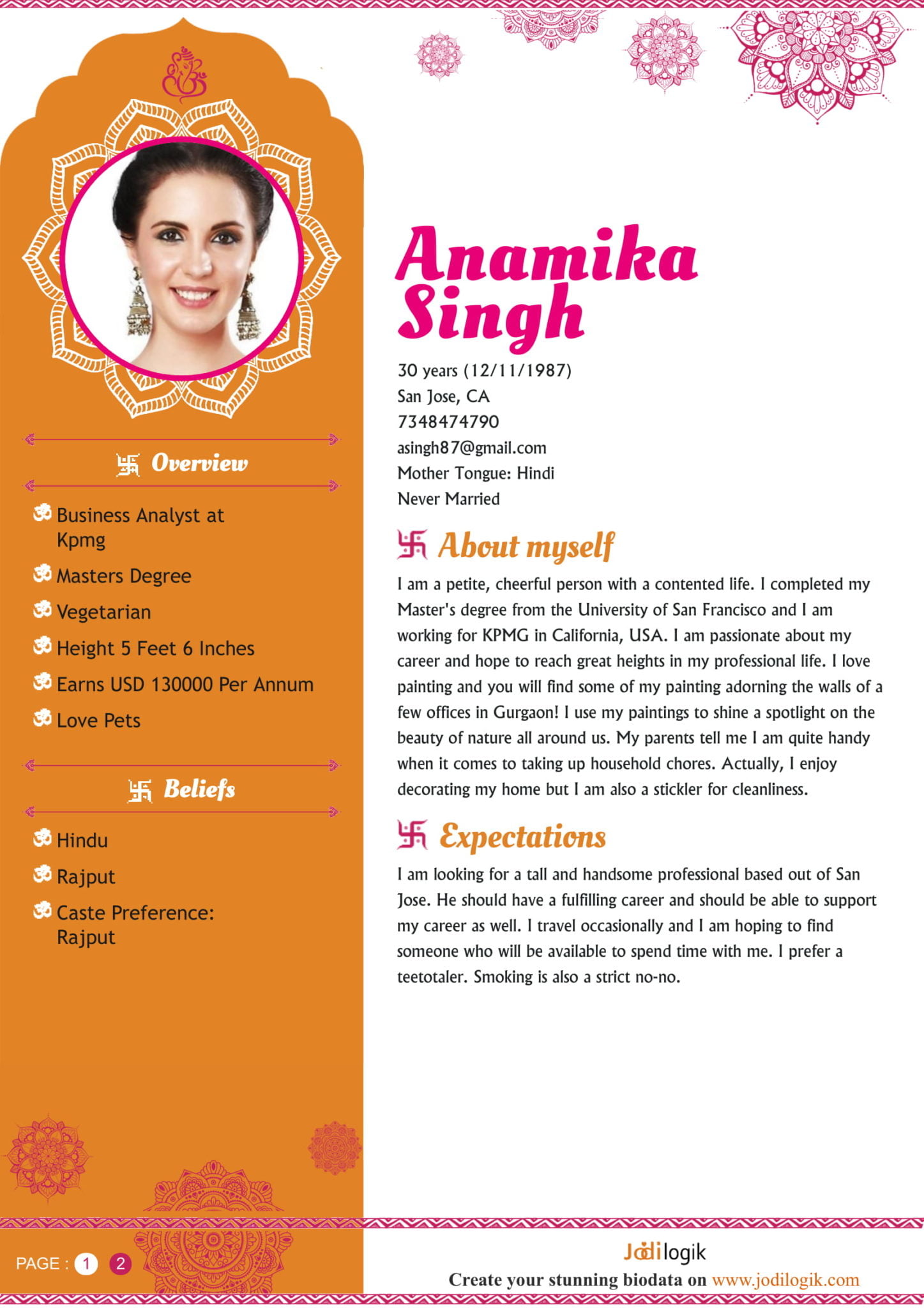 My Biodata In English Marriage Profile App Is Useful To Create 2170