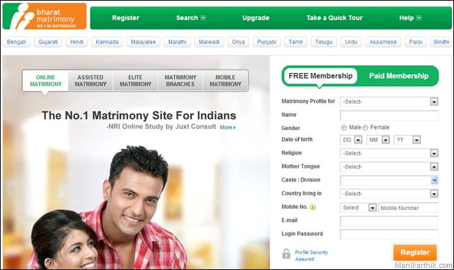 Matrimonial websites top Free Matrimony
